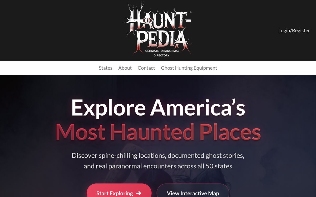 Hauntpedia screenshot