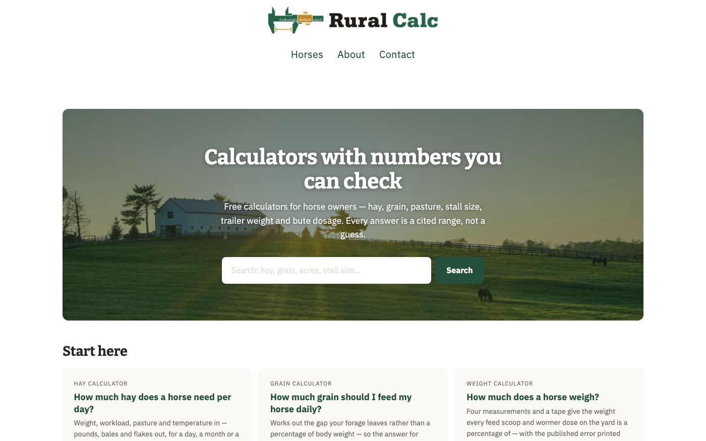 Rural Calc screenshot